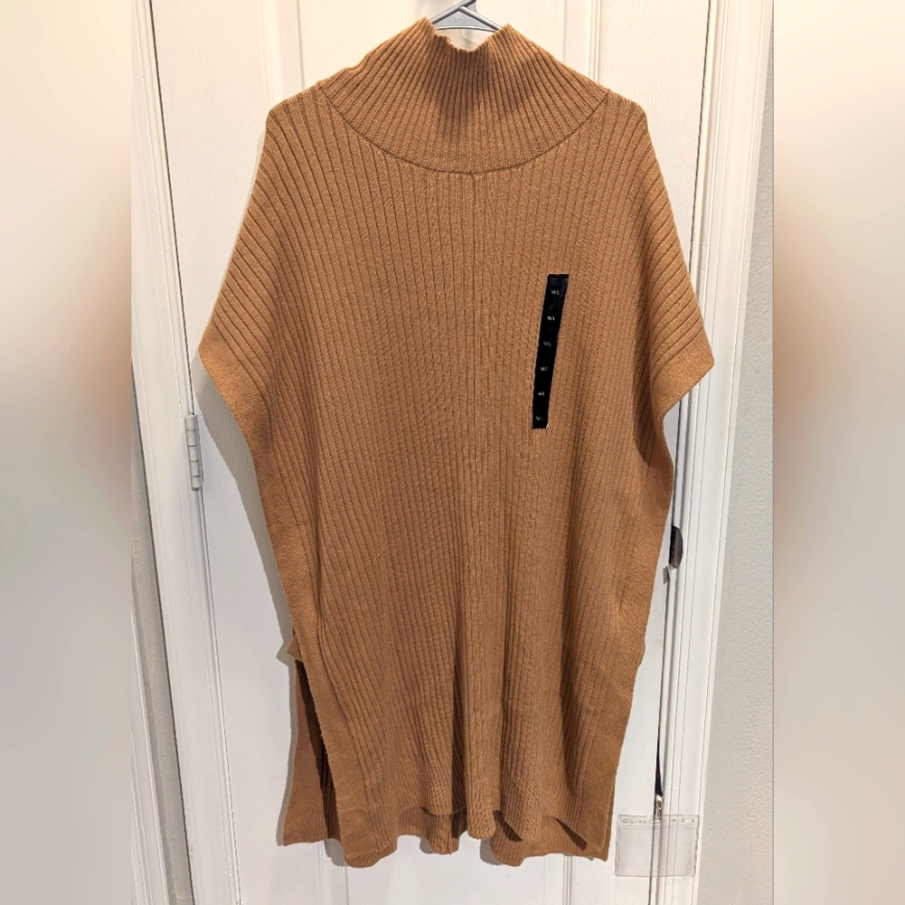 Banana Republic Mock-neck Knit Poncho M/L Camel New‎